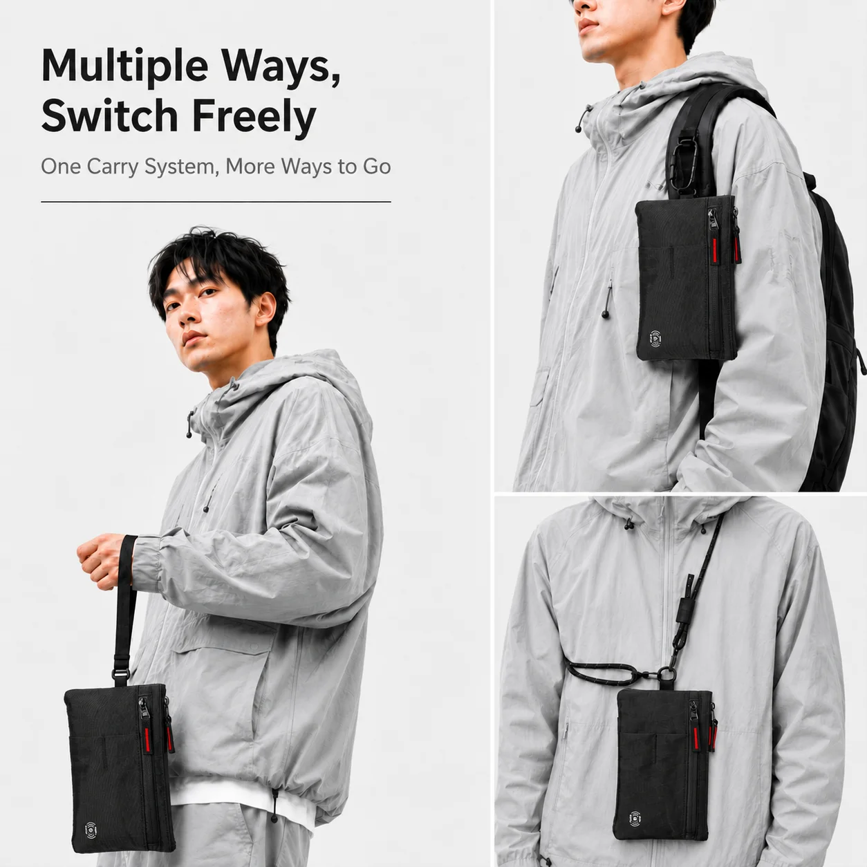 Upgraded Travel Wallet, RFID Blocking Credit Card Holder, Wrist Organizer Bag for Men Women,Cluth Hand Bag with Shoulder Strap