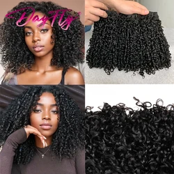Extensiones de cabello humano brasileño con rizo Pixie, mechones de pelo súper dobles, 100 g/unidad