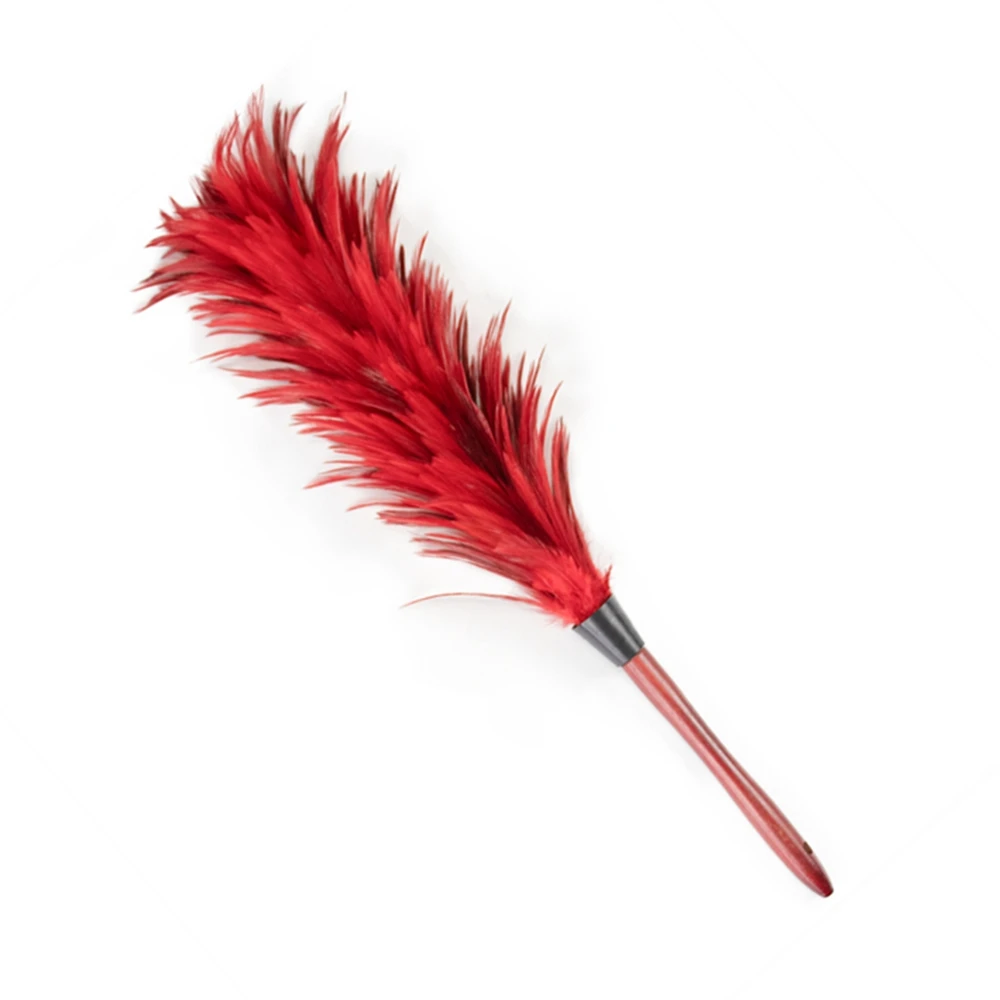 Premium Natural Rooster Feather Duster Soft Fluffy Handheld Brush for Furniture Computer TV Dashboard Musical Instrument Clean