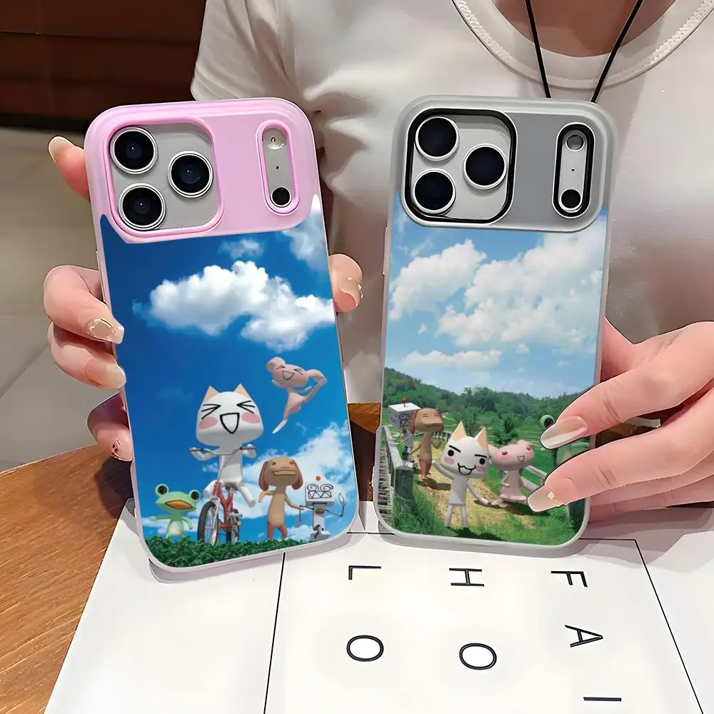 Cute Toro Inoue Cat Phone Case 2-in-1 Detachable Clear with Card Holder for iPhone 12-17 Soft Multi-Color view 3