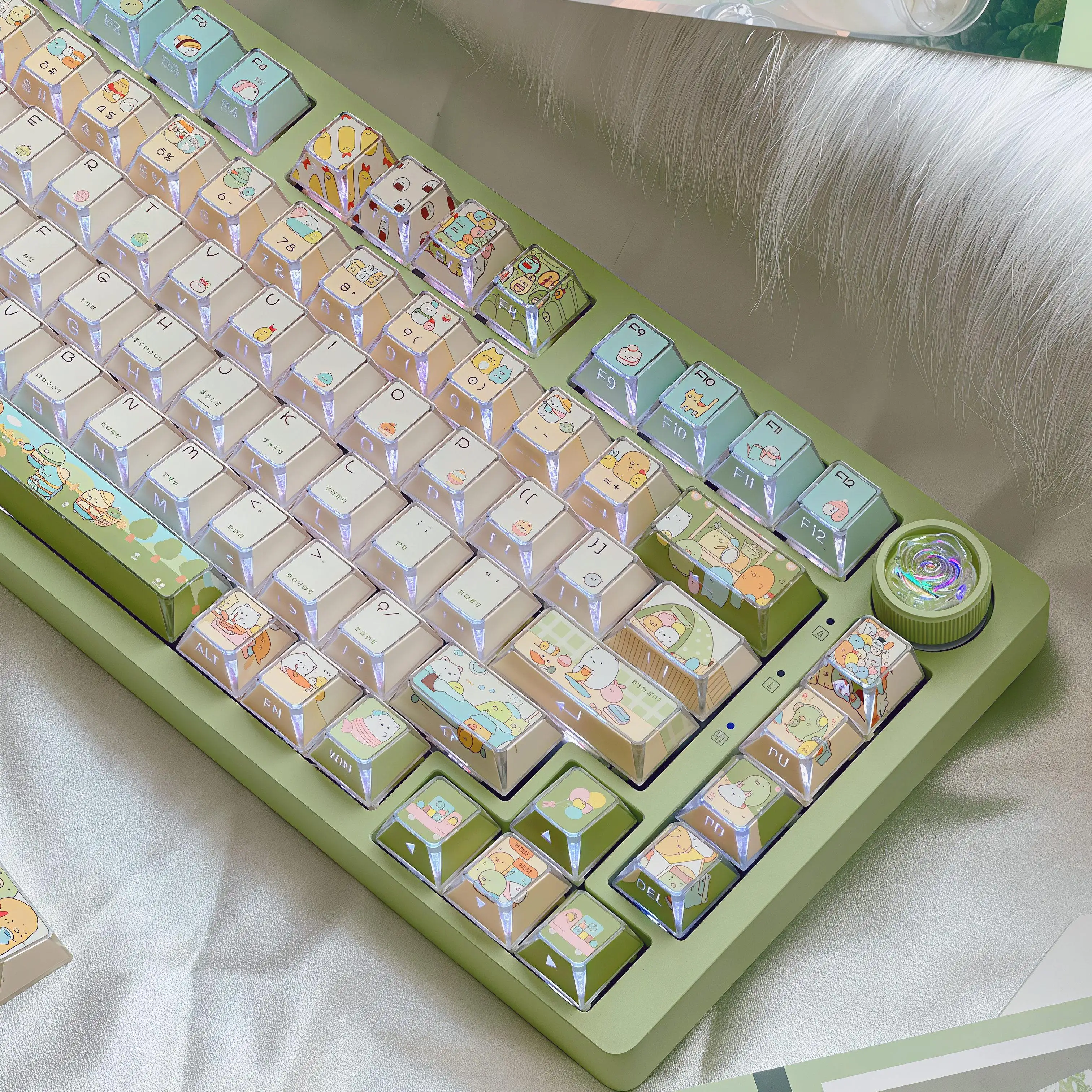 Comic-Style Keycaps FOA Cherry Profile PBT Five-Sided Sublimation + PC Translucent Custom MX Switch Mechanical Keyboard Keycap