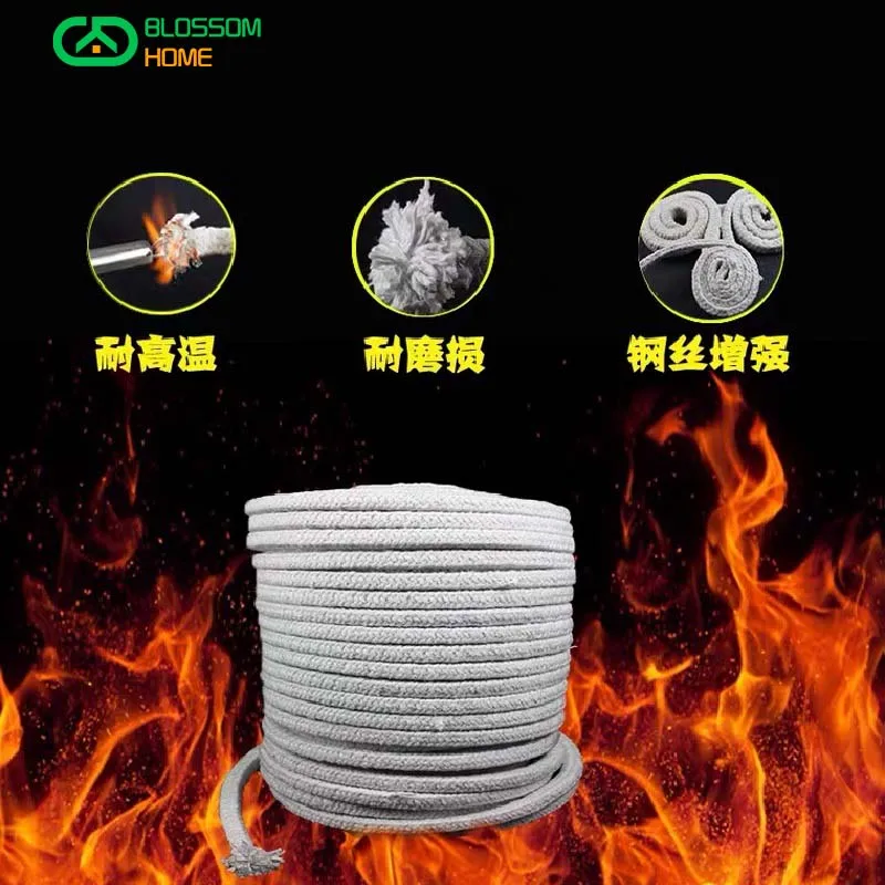 22/25/30/35/40/50mm Ceramic Fiber Packing Ceramic Fibre Set Base Wire Rod Braided Packing Heat Sealing Strip Refractory Filling