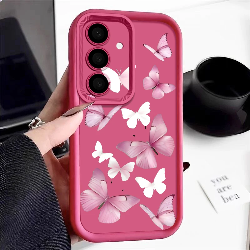 Butterfly Pattern Phone Case For Samsung S26 S24 S23 S22 Ultra S25 FE A57 A37 A56 A27 a17 A26 A36 A55 A15 A35 A54 a16 Soft Cover