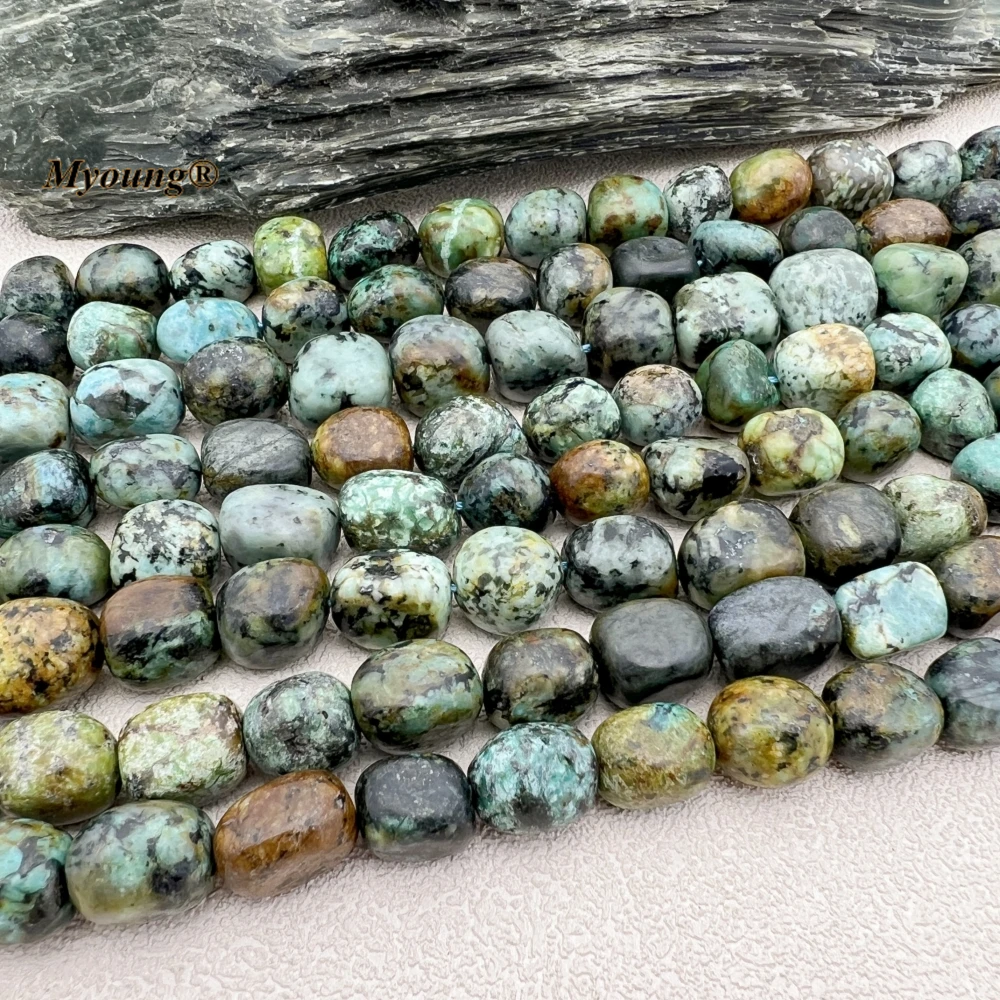 3Strands Irregular Natural Stone African Turquoises Nugget Loose Beads For DIY Jewelry Making MY230930