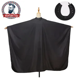 Barbertop-capa negra impermeable para corte de pelo, delantal de peluquero, bata de corte de pelo, capa de peluquería