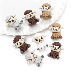 5Pcs Cute 3D Sheep Silicone Beads Animals Focal Beads for Pens for Diy Crafts Jewelry Making Keychain Bracelet Accessories