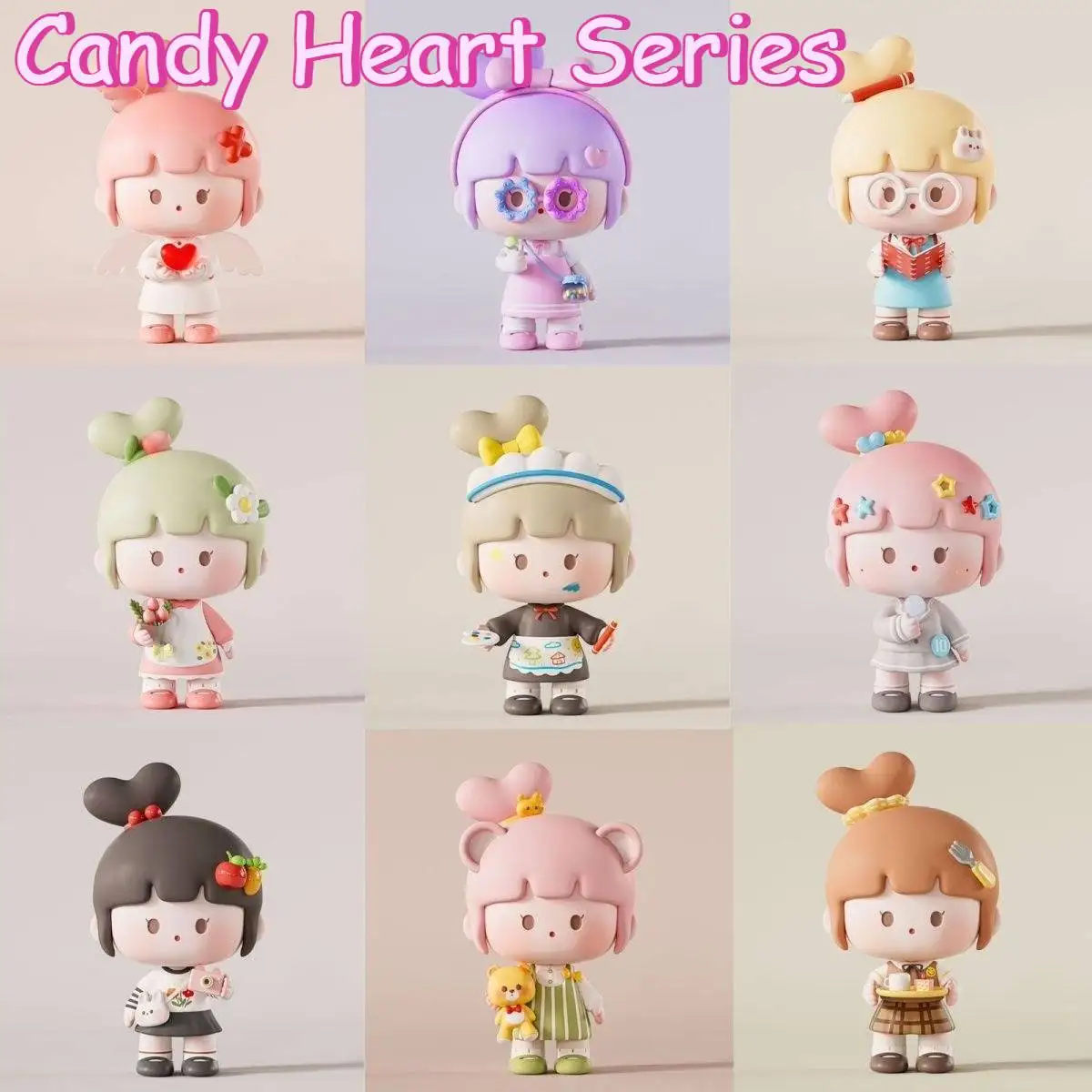 

Blind Box Candy Heart Series Cute Trend Toys Mystery Box Figurine Room Table Decoration Collectibles Surprise Cute Little Gifts