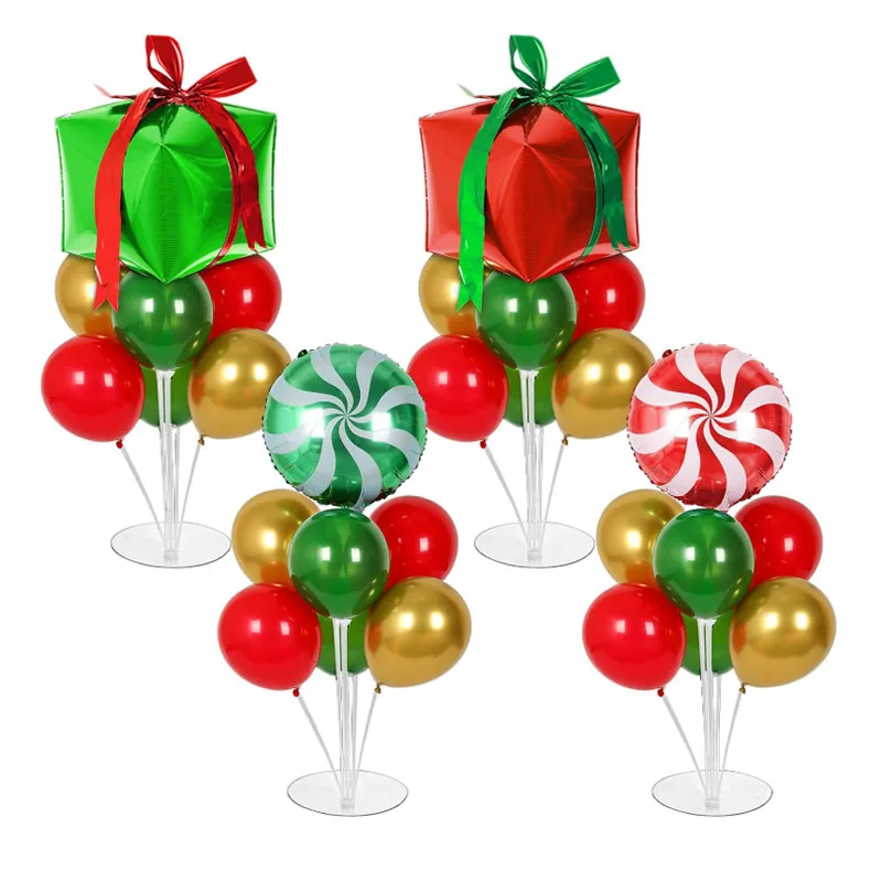 Christmas Party Candy Gift Foil Balloons Table Floating Red Green Sweet Candies Balloon New Year Party Home Decor Baby Shower