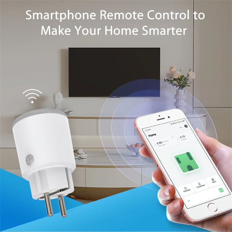 Tuya Smart New Matter Smart Plug with Power Monitoring 16A EU/US/FR/UK Outlet Work with Homekit Alexa Google Home SmartThings