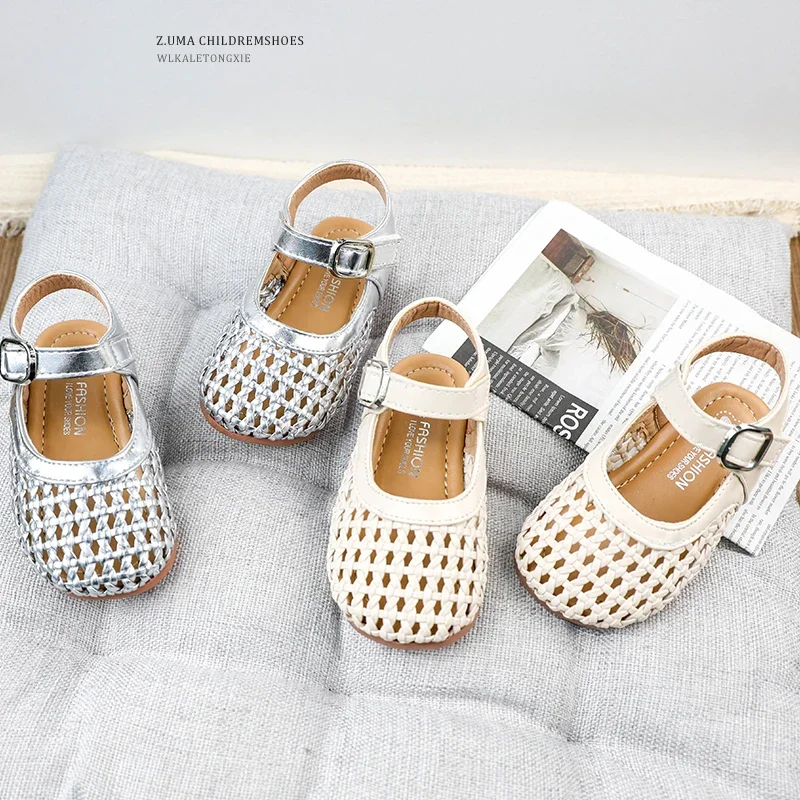 

Summer Kids Girls Flat Sandals Soft Versatile Princess Mesh Breathable Shoes Fashion Causal Children Beach Sandals Trend Simple