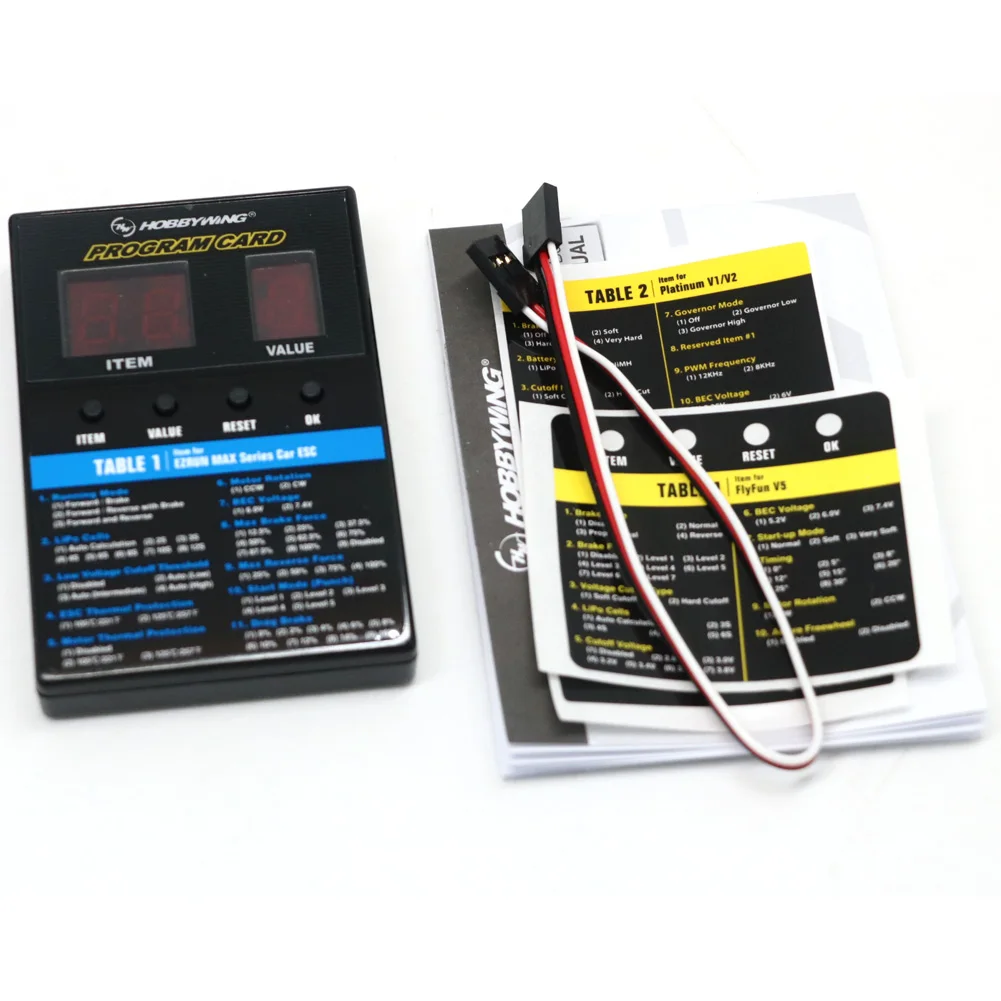 Hobbywing RC Car Program Card LED Program Box 2C Programm Card For  Car Boats Setting Card