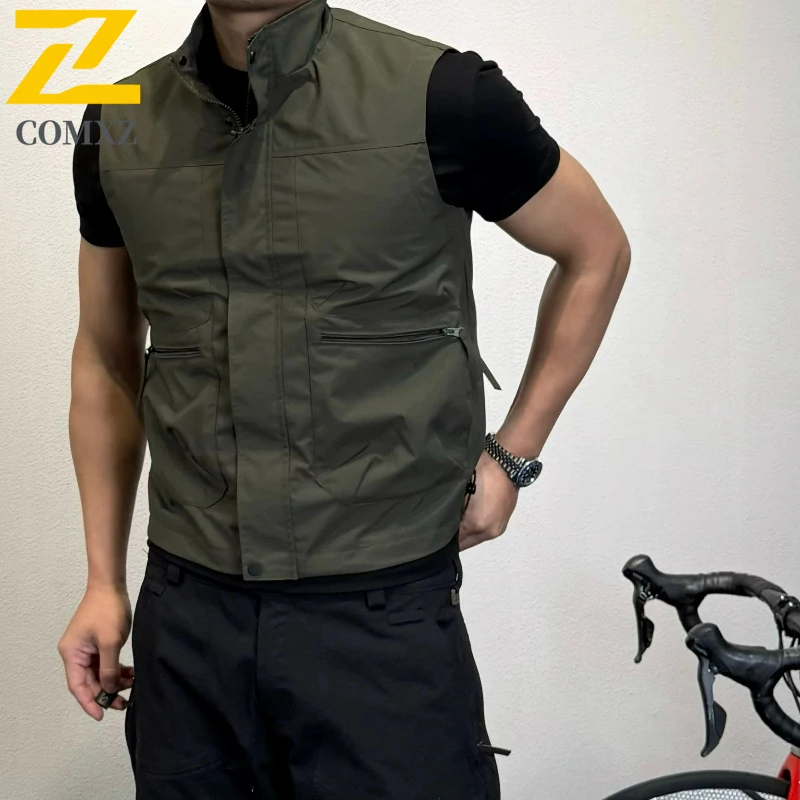 2025 Autumn New Men's US Work Vest Male Photographer Hiking Fishing Lightweight Waistcoat Mesh Cargo Sleeveless Jacket Tool Vest