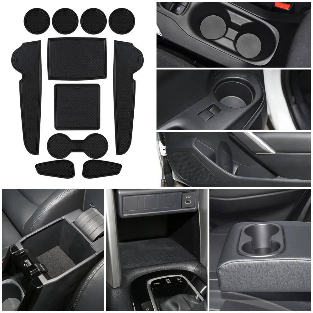 Rubber Door Groove Mat for Toyota Corolla Cross XG10 2021 2022 2023 Cup Cushion Gate Slot Coaster Inner Dust-proof Pad