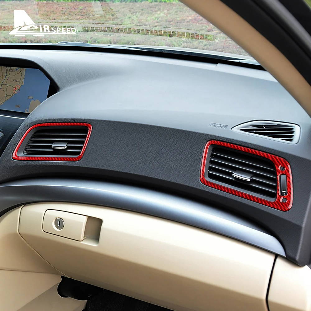 Real Soft Carbon Fiber Sticker for Acura ILX 2013 2014 2015 2016 2017 2018 2019 2020 2021 2022 LHD Car Co-Pilot Air Outlet Frame - view 2