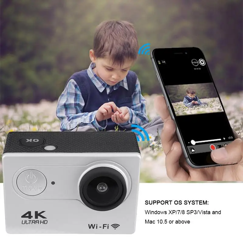 Neue Action Kamera Ultra HD 4K Wifi 2.0 "170d Bildschirm 1080p Sport Kamera Wasserdicht Helm Gehen Extreme pro Cam Video Camcorder