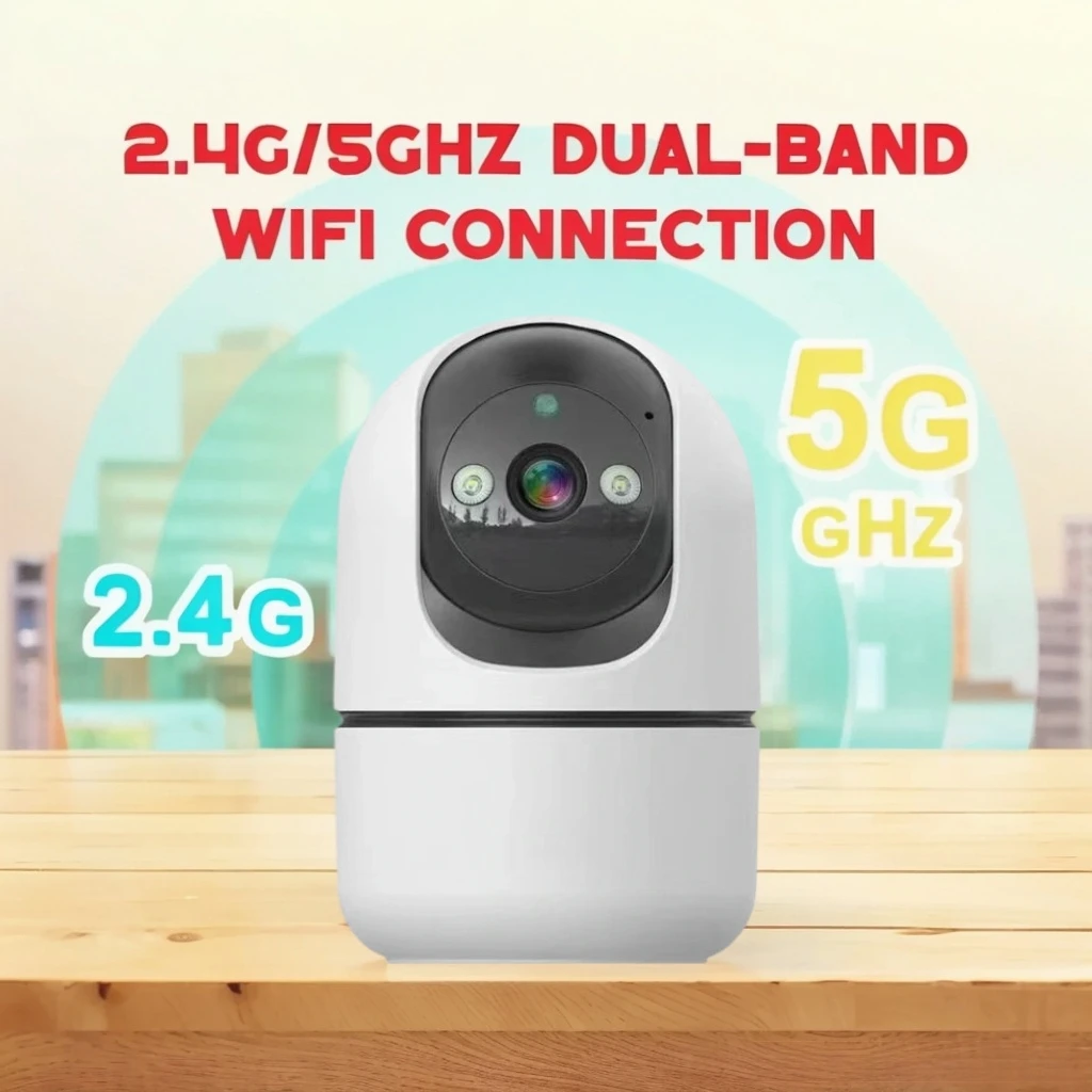 5mp Tuya 5G WiFi IP Camera Indoor Wireless Security Surveillance Camera Auto Tracking Baby Monitor IR Night Vision 6x Zoom Cam