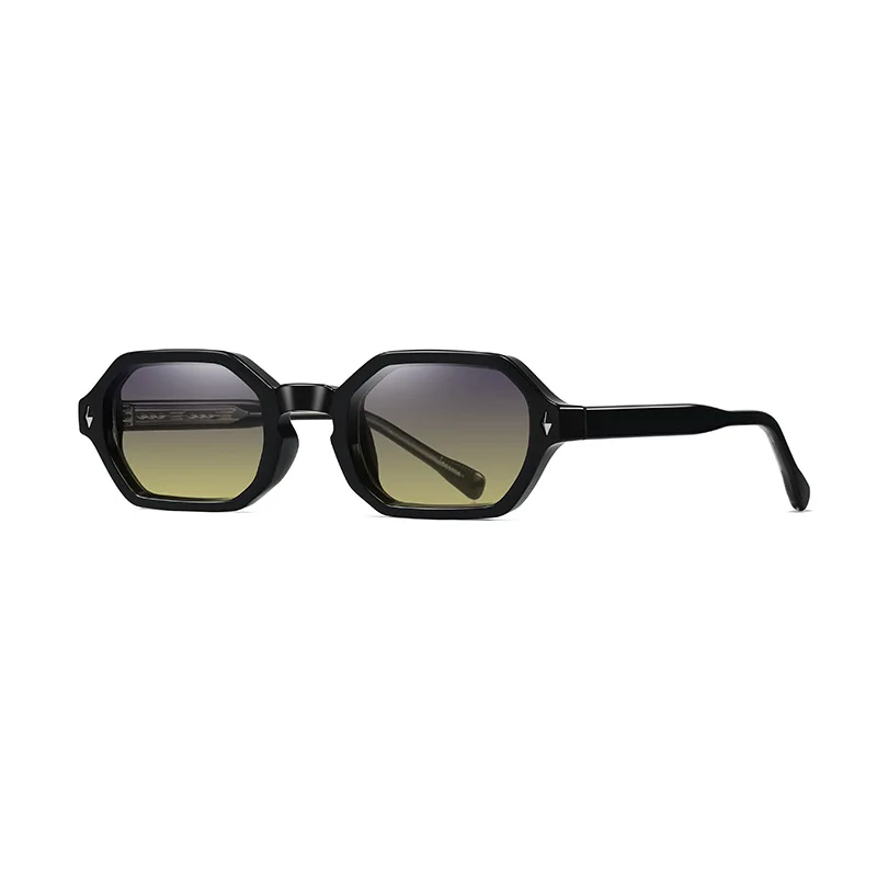 Kleine vintage hexagon zonnebrillen voor dames en heren, luxe designer zonnebril, populaire punk rivet driving shades