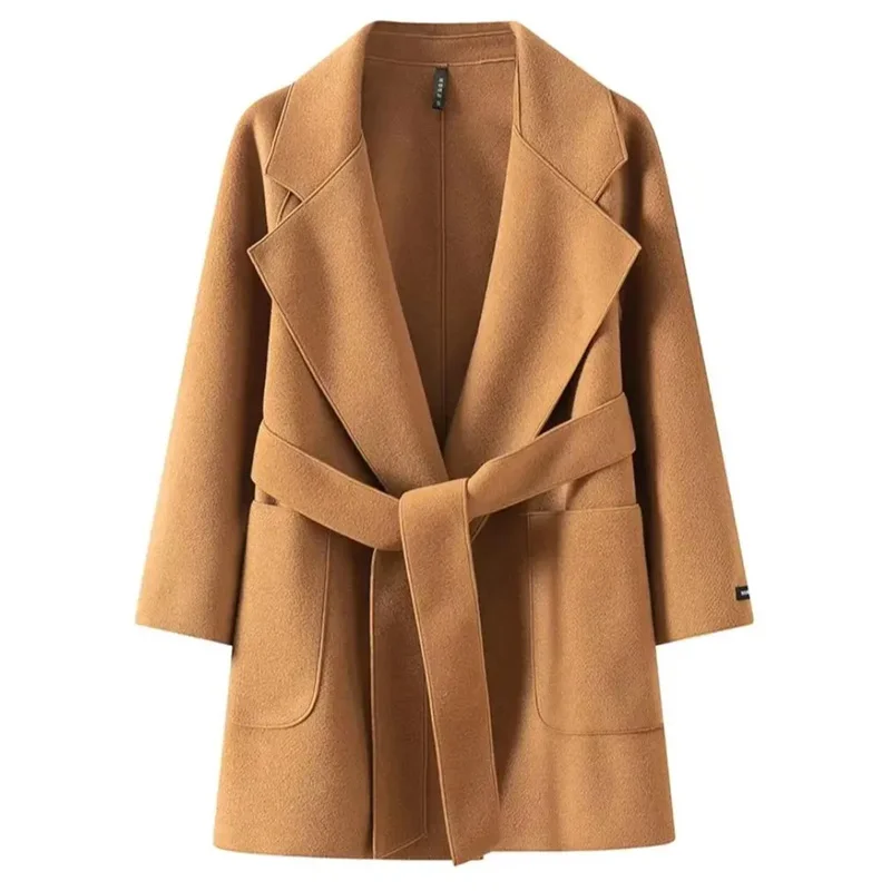 Large Size Women Woolen Coat 2026 Autumn Winter New Wool Jacket Loose Middle Aged Female Woolen Overcoat Outcoat