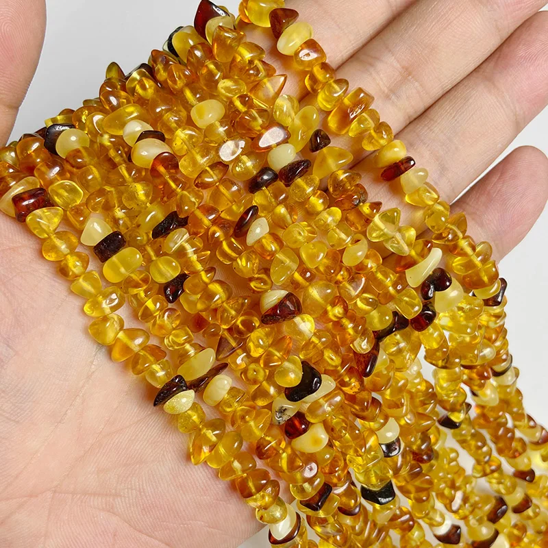 High Quality Irregular Ambers Stone Bead Natural Beeswax Healing Beads Energy Reiki Yellow Gravel Beads for Jewelry Making DIY