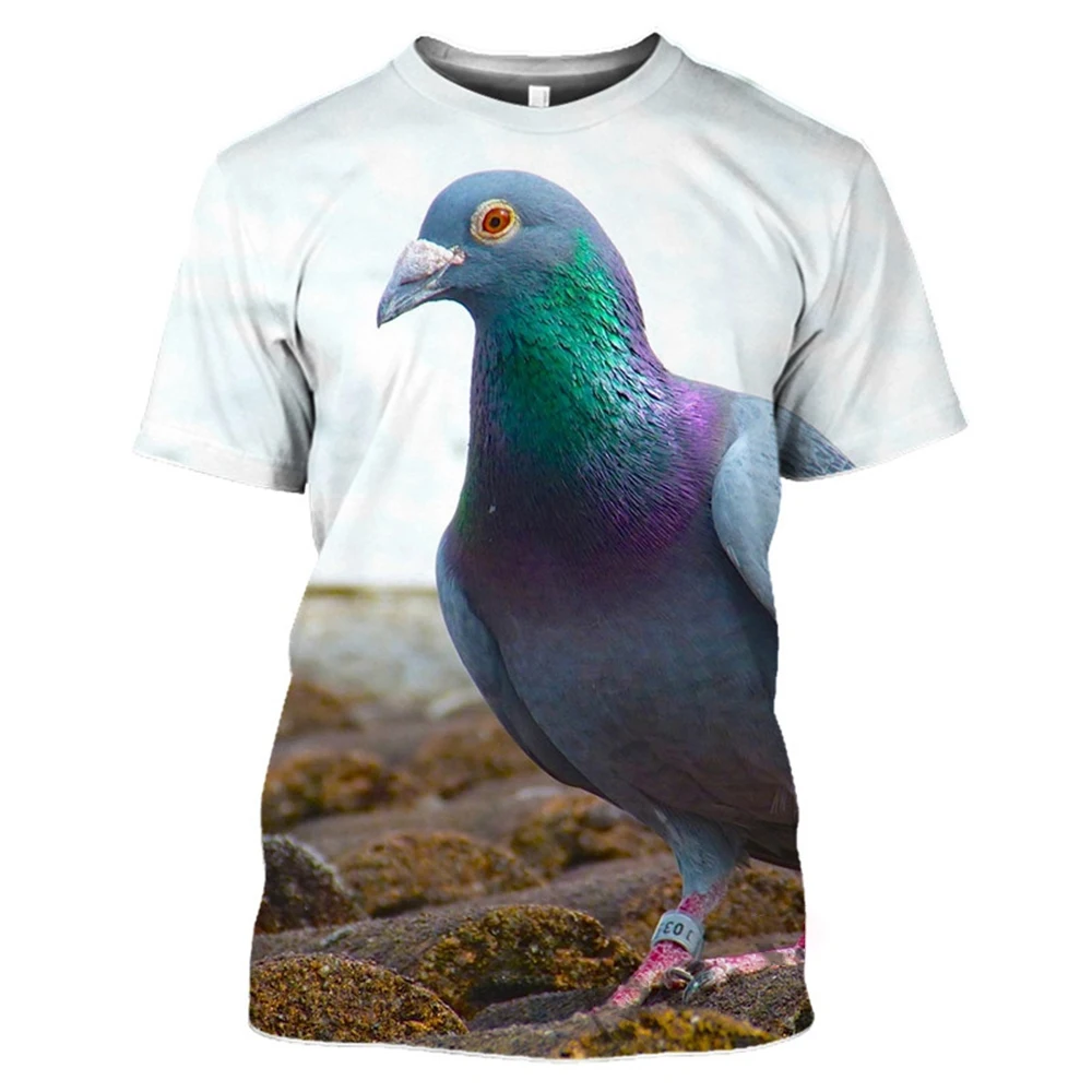Wild Pigeon 3D Print Summer Men's T-shirt Casual Short Sleeve Oversized Pullover Fashion Streetwear Tee Tops Men Clothing