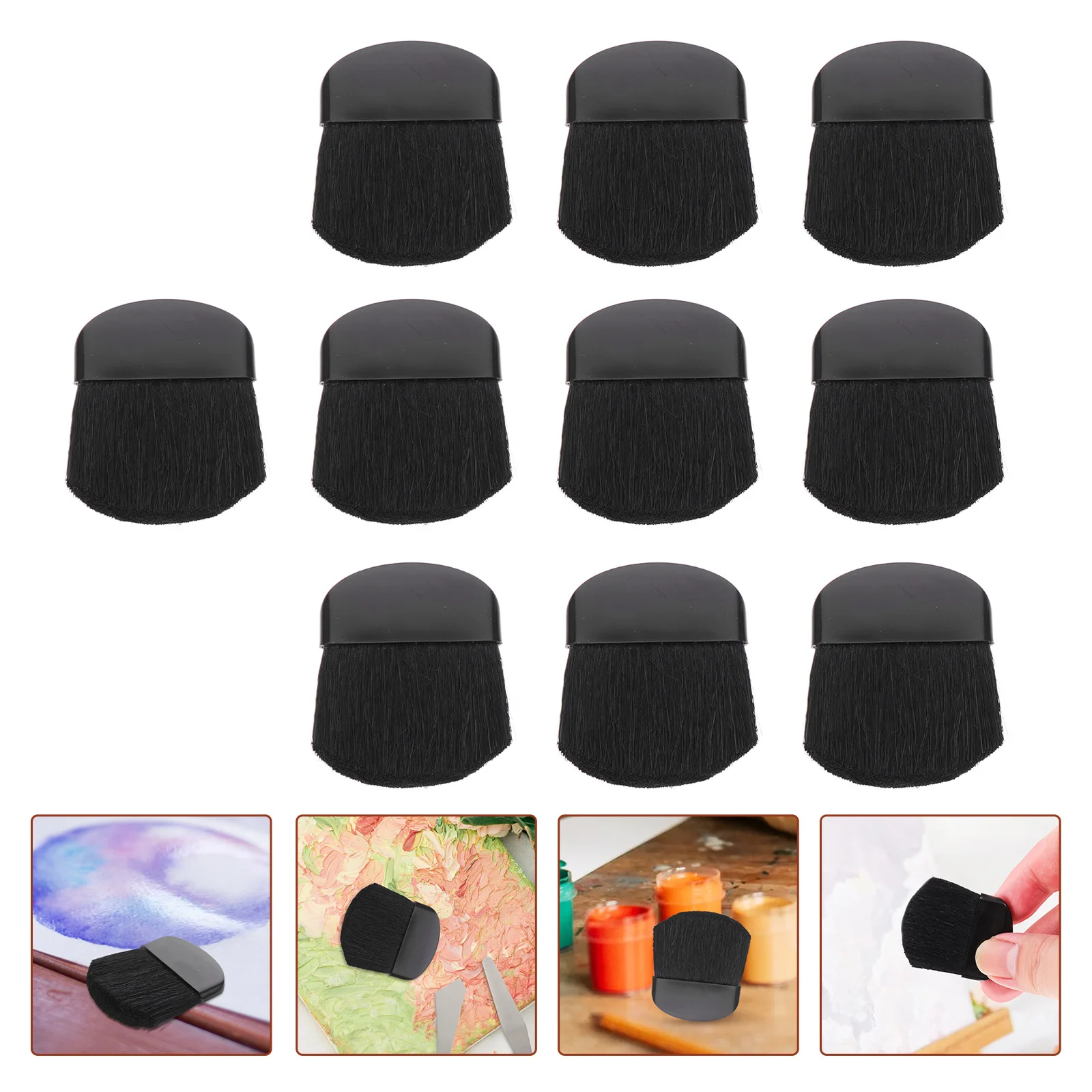 10Pcs Household Paint Brushes Easy Clean Warm Water Rinse Reshape Bristles DIY Art Projects Paintbrush Portable Paint Brush