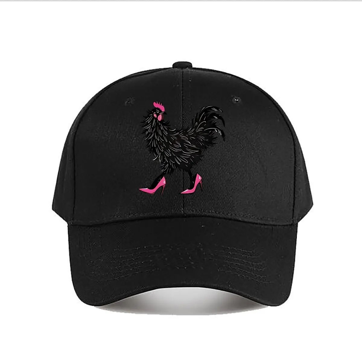 Cartoon Rooster With Pink High - Heels Home Decor Baseball Cap Fashion Men Sunhat Women's Outdoor Sports Snapback Cap