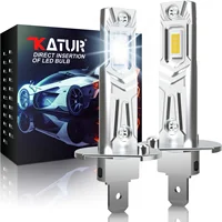 Katur 2 uds H1 bombillas LED superbrillantes Luz De Carretera H1 luces antiniebla LED para coche sin ventilador 6000K blanco 12V tamaño Mini