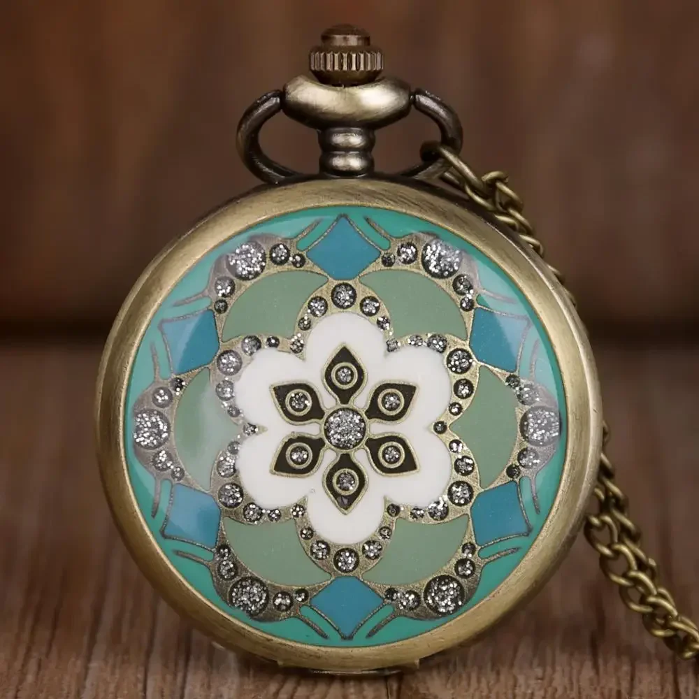 

SHUHNAG 10pcs/lot Wholesale New Bronze Pocket Watch Luxury Vintage Necklace Pendant Clock Gifts for Men Women
