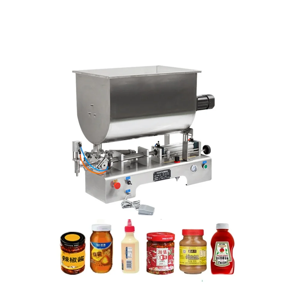 

Junmin Semi-automatic Small Horizontal Paste Sauce Mixing and Filling Machine Is Suitable for Ketchup Chili Sauce Salad Dressing