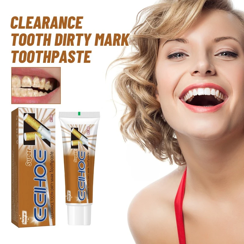 

Yellow Teeth Stain Dirt Cavities Remover Toothpaste Clean White Teeth Freshens Breath Oral Odor Stained Mouth Repair Health Care