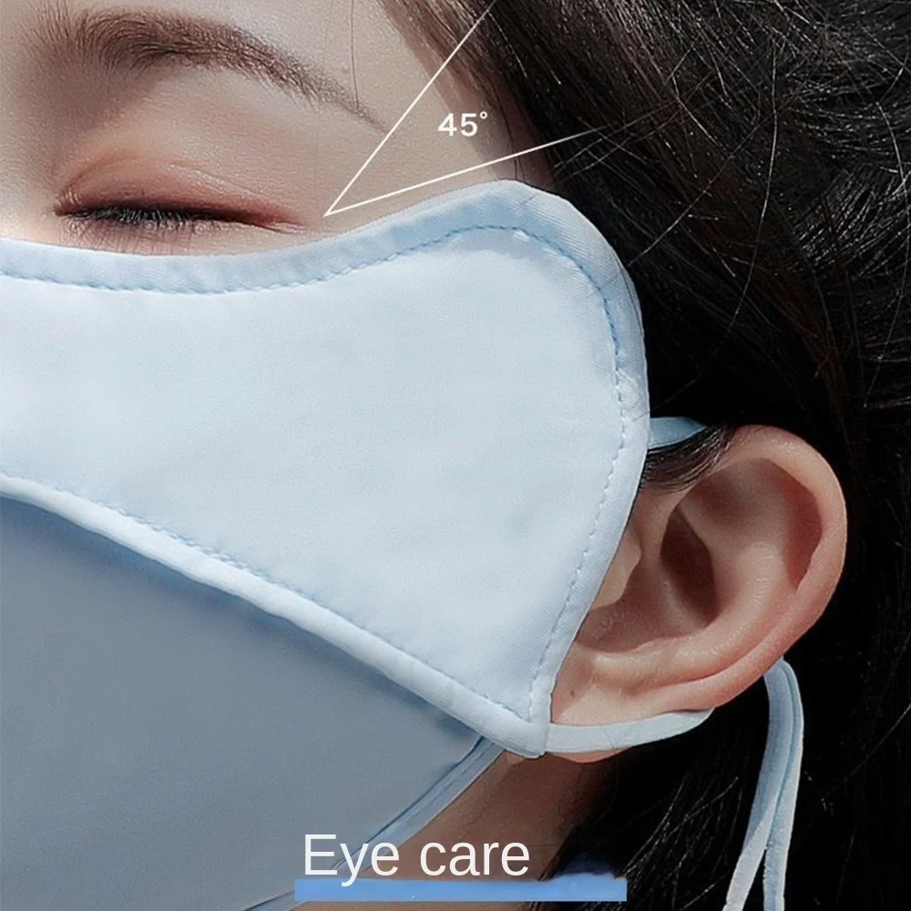 UV Sun Protection Ice Silk Sunscreen Mask Summer Washable Breathable Face Protection Adjustable Face Cover Outdoor