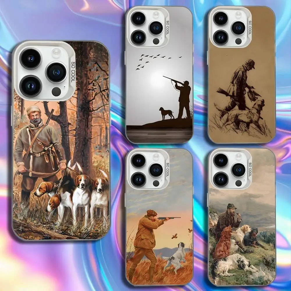 

Hunter Dog Hunting Phone Case For iPhone 16,15,14,13,12,11,Mini,Pro,SE,MAX White Matte Shockproof Cover