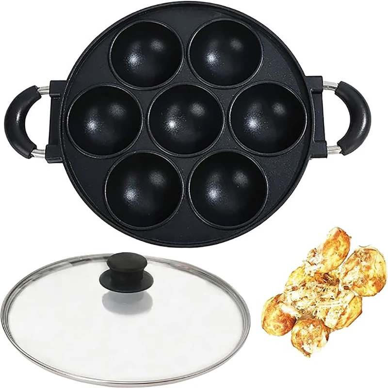 7 Hole Cooking Cake Mold Non Stick Baking Pan Pancake Molds Cake Pop Pans Breakfast Egg Cooker Takoyaki Makers Kitchen Cookware