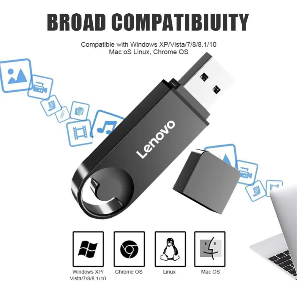 레노버 USB 3.0 펜 드라이브, 고속 전송, 메탈 SSD, Cle U 디스크, 메모리 USB 스틱, 64TB, 8TB 플래시 드라이브, 4TB