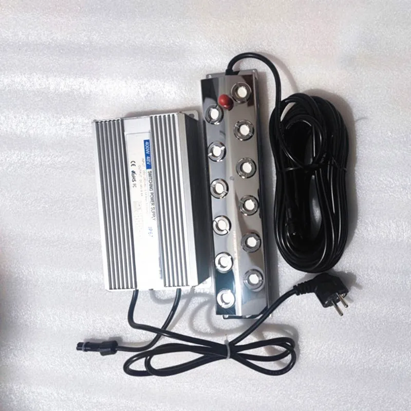 DC48V 12 Head Humidifier With 10m Cable Length Including 110V/220V Waterproof Power Supply Industrial Mist Maker