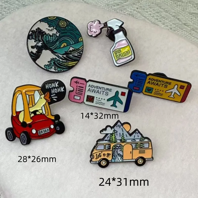 6pcs Van Gogh Oil Painting Enamel Pins The Scream Starry Sky Sunflowers Art Brooches Lapel Badge Jewelry christmas Gifts view 2