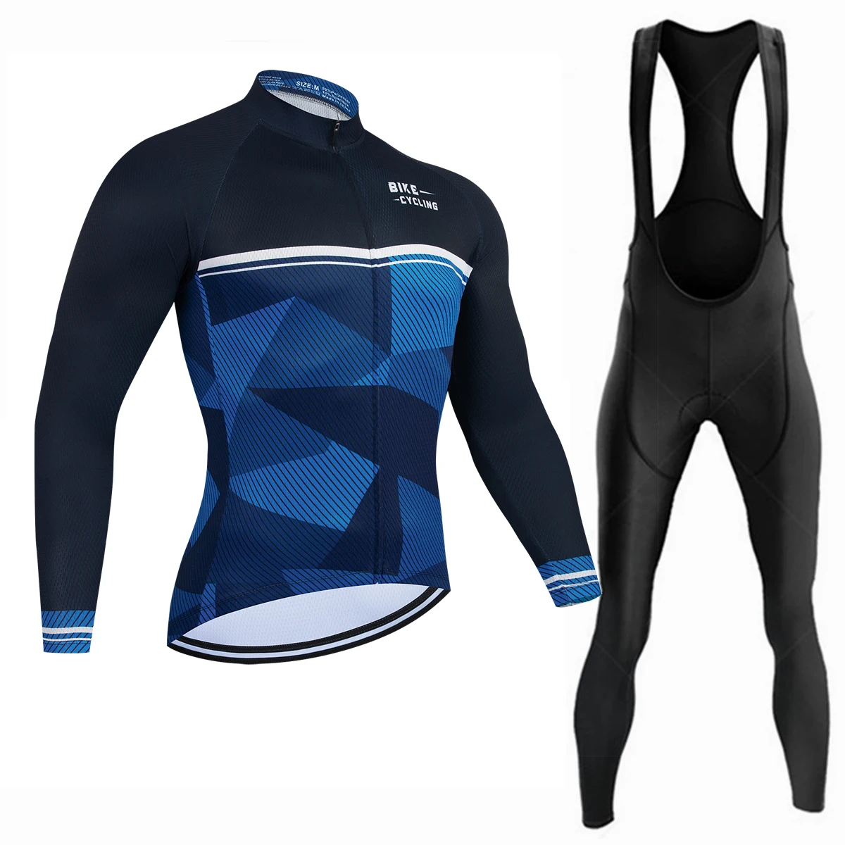 Blaues Radsport-Trikot-Set für Herren, Fahrrad-Oberteile, Frühling, Langarm-Bekleidung, Ciclismo, MTB-Fahrradbekleidung, Sommer-Outdoor-Radsport-Set – Detail 4