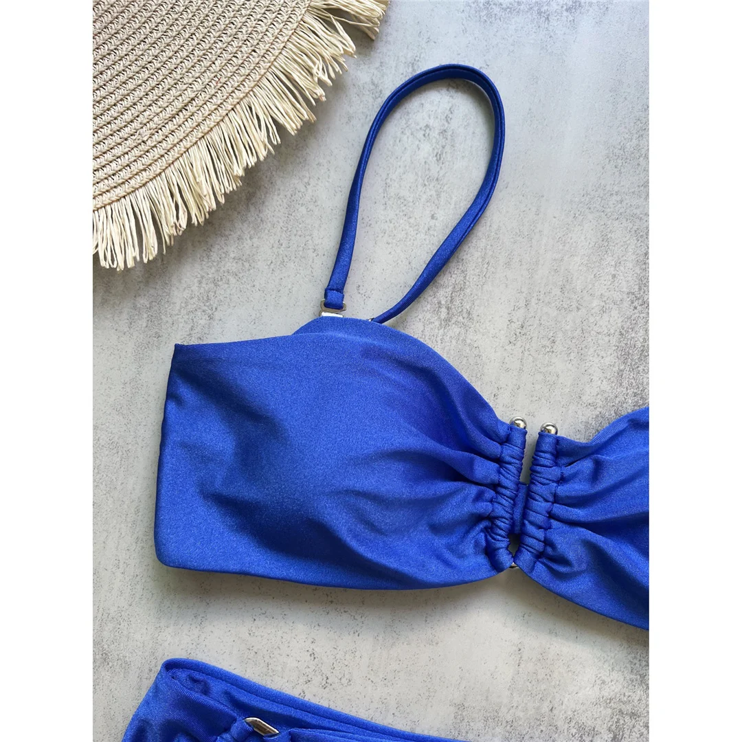 4 Farben, V-förmiger, gepolsterter Damen-Badeanzug, hochtaillierter Bikini, zweiteiliges Bikini-Set, Badebekleidung, Badeanzug, Modell V6583. – Detail 25