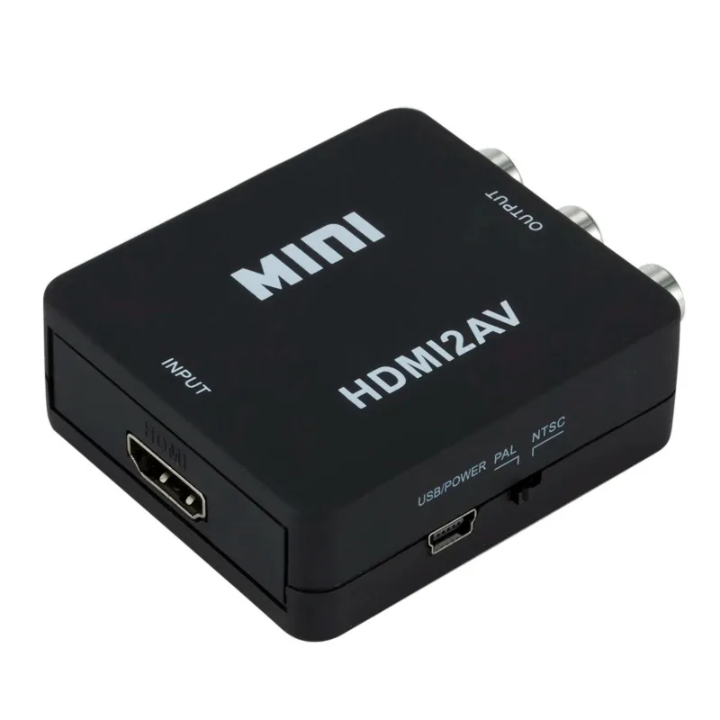 Grwibeou กล่องแปลงสัญญาณ HDMI เป็น AV, กล่องแปลงวิดีโอ HD คอมโพสิตวิดีโอ HDMI เป็น RCA AV/cvsb/r 1080วิดีโอ P MINI HDMI เป็น AV