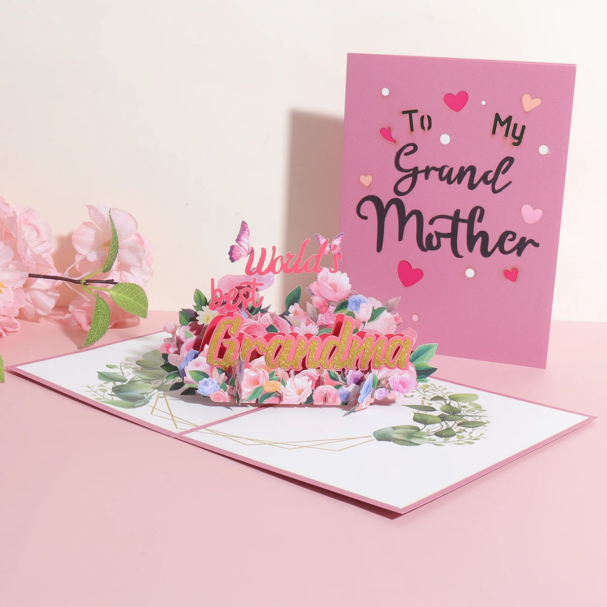 

3D всплывающая открытка ко Дню матери, поздравительная открытка с благословением на день рождения, конверт, открытка ручной работы, для бабушки