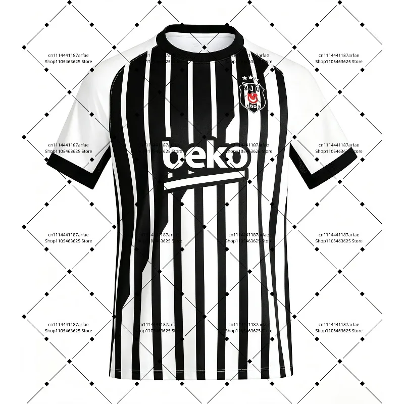 26-27 Beşiktaş Heim- und Auswärtstrikot mit 3D-Digitaldruck, bequemes und atmungsaktives Sport-Freizeit-Oberteil