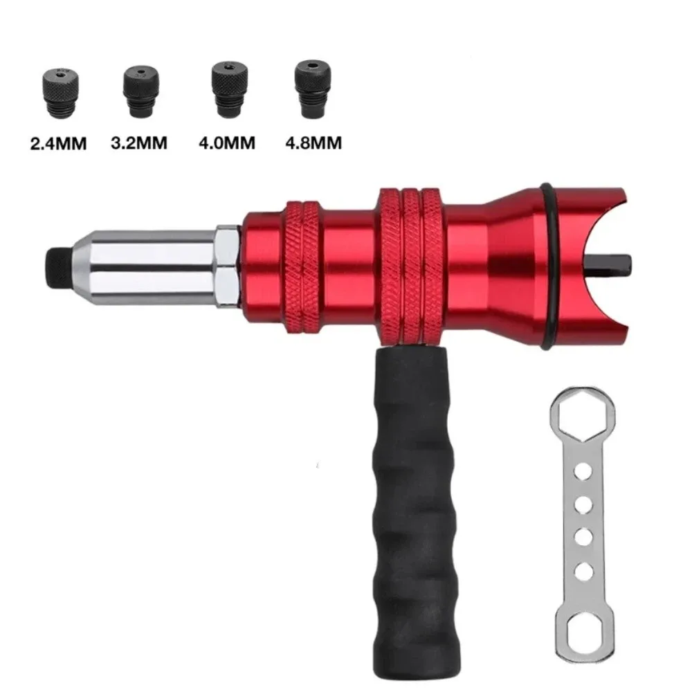 24mm-48mm電動リベット取り外し可能なプラスチックハンドルアルミ合金コードレスリベット多機能クイックインストールリベット打ち機