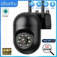 Mini PTZ Wifi Camera 4MP 2K ICsee Surveillance Camera 5X Digital Zoom HD Night Vision Human Detection Home Security Protection