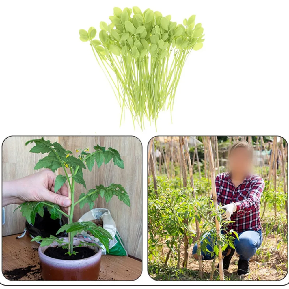 Garden Plant Clips Leaf Cable Ties Garden Support Leaf-shaped Design Simple Locking Mechanism For Plant Support