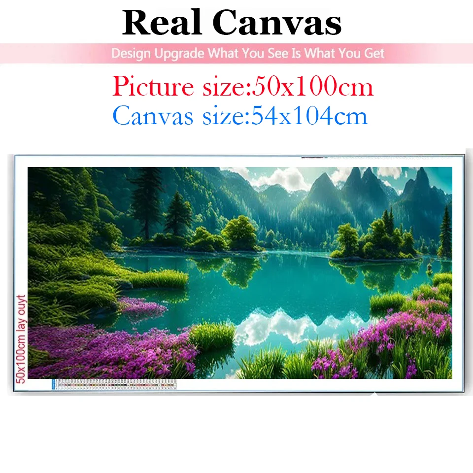 Jewelry Cross Stitch Sunrise Mountain Stream Landscape Large Mosaic Flower Tree Full Square Round Diy Diamond Painting New 2024