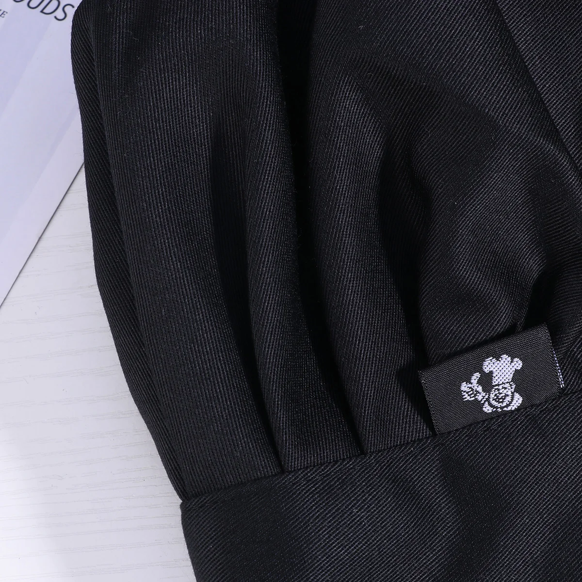 Gorro de Chef estilo seta, mezcla de algodón y poliéster negro, gorro de cocina reutilizable para restaurante, hombres, mujeres, cafeterías, hoteles