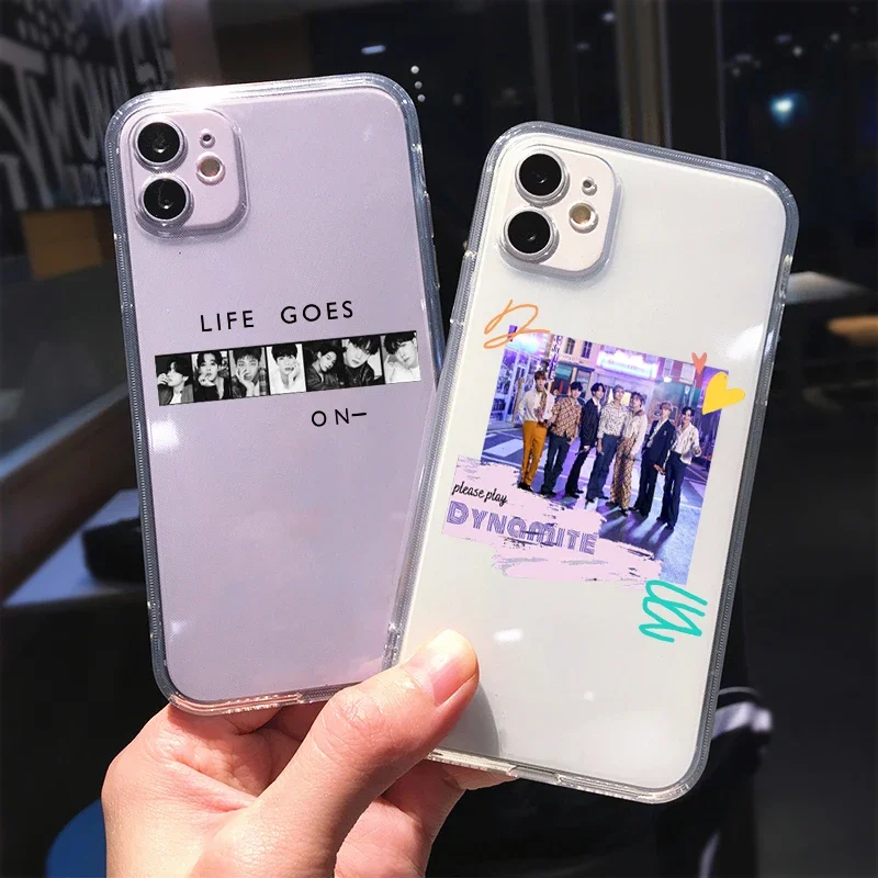 Cute Kpop Song 'Life Goes On'  Phone Case For iPhone 12 XS MAX 11 Pro 7 8 Plus X XR 15 13 Dynamite Clear Soft Cover Coque Capa