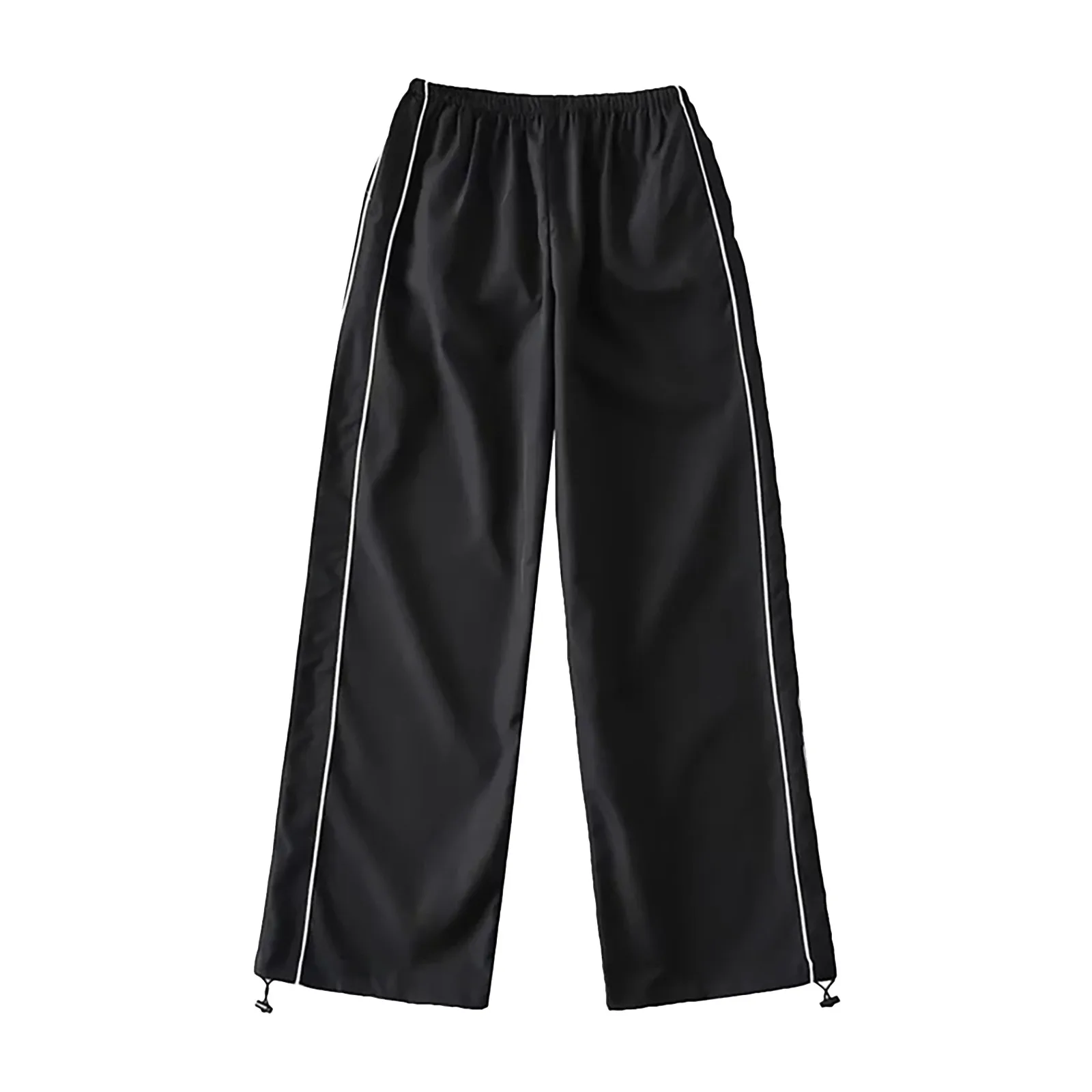 Women's Baggy Pants Retro Pocket Low Waist Drawstring Straight Women Casual Pants Autumn Spring Outdoor School Pants Women