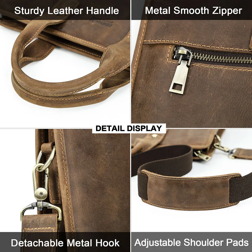 Genuine Leather Men Briefcase Bag Laptop Business Bags for Macbook M2 M1 Air 13 Pro 13 Pro 14 Inch Case Male Shoulder Bolsa Bag