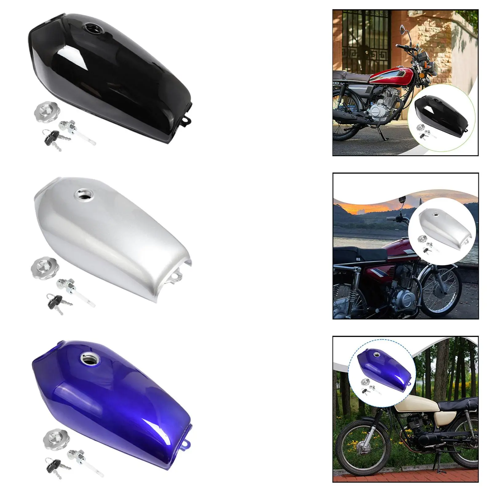 

High Performance Iron Gas Fuel Tank No Side Hole Lightweight Sturdy Motorcycle Accessory for CG125